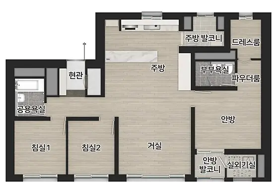 전용면적 59B타입 평면도
